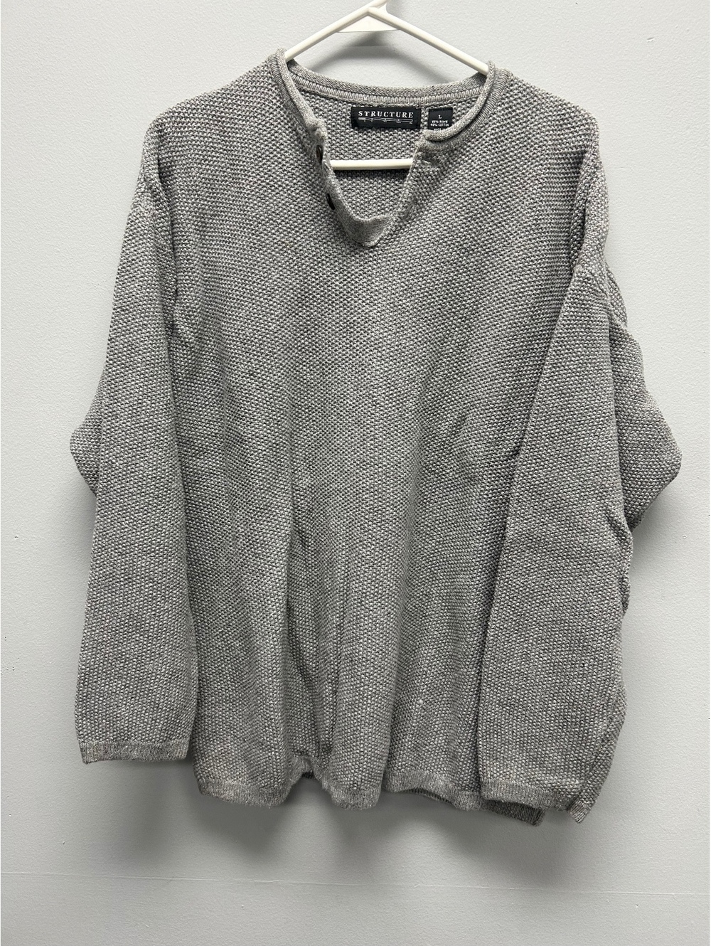 Structure Men's Gray Knit Pullover Sweater